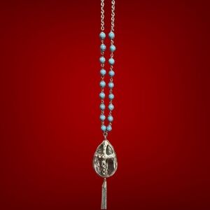 Turquoise Cross w/Tassel Necklace